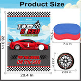 Pin The Wheels On The Car Games, Race Car Birthday Party Games With 30 Tyres Stickers, 2 Blindfolds For Car Theme Birthday Party Baby Showe Game Racing Car Party Gifts Decor