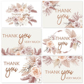Boho Floral Thank You Cards Bulk 36 Pack Boho Rose Bouquets Note Cards With Envelope Stickers Flower Blank Cards For Wedding Bridal Shower Baby Shower Birthday Party, 4 X 6 Inch