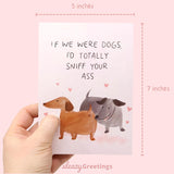Funny Dog Birthday Card For Him Her | Funny Anniversary Cards For Husband Wife | Naughty Dirty Inappropriate Valentine'S Day Card | Dogs I'D Totally Sniff Card