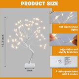 2 Pack Fairy Light Bonsai Tree 108 LED Light Up Tree Decor with 8 Lighting Modes USB and Battery Powered Tabletop Spirit Tree for Home Bedroom Christmas Holiday Decorations Silver