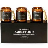 Masculine Scented Candle Gift Set - 3 Scented Candles - 57 Hour Burn - Luxury Non Toxic Soy Wax Candles - Long Lasting Amber Glass Jar Candle For Home - 7.2Oz