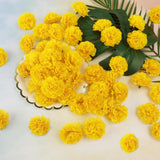 30 Pcs Artificial Marigold Flowers,2" Silk Marigold Flower Heads With Stems,Yellow Flowers Artificial For Diwali Decor,Indian Wedding,Home,Diy Wreath Garland,Day Of The Dead Decorations