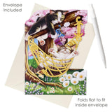 SANTORO Swing Card, 3D Pop Up Greeting Card - Cats In A Hammock - Birthday Card For Her, Girls, Mum, Dad, Daughter, Son, Cat Lovers