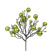Store Light Green Glittered Berry Picks For Christmas Decorations Pack Of 9 Artificial Berries Ornaments Floral Stems