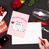 Funny Spooky Ghosts Valentine'S Day Card For Him Her, Sweet Valentine'S Day&Anniversary Card For Husband Wife Boyfriend Girlfriend Partner, Unique I Love You Gift For Women Men