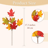 6 Pcs Fall Leaves Stems Artificial Flowers Fall Maple Leaf Foliage Stems Autumn Branches For Vase Party Centerpiece Thanksgiving Décor