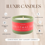 Christmas Day Luxury Candle - Christmas Festive Decor | Pine, Cranberry, Eucalyptus & Tonka | Handcrafted Non-Toxic Phthalate-Free Cruelty-Free Coconut Wax Holiday Candle 5 Oz