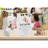 Bear Don'T Say Baby Game (1 Sign And 50 Mini Natural Clothespins) Don'T Say Baby Baby Shower Game, Baby Shower Decorations, Baby Shower Games Gender Neutral (2Ds06)