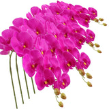 9 Heads Artificial Phalaenopsis Flowers 4 Pcs Artificial Orchid Flowers 42 Inch Stem Plants For Home Décor (Purple)