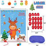 Christmas Party Games For Kids Pin The Nose On The Reindeer Xmas Activities Holiday Party Game With 24Pcs Nose Stickers Pin The Tail Christmas Party Favors Supplies For Adults