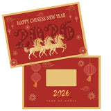 30 Counts Chinese New Year 2026 Scratch Off Fortune Cards 2026 Year Of The Horse Party Favors Supplies Chinese Spring Festival Lunar New Year Gifts Party Decorations(3 Horses)