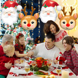 6Pcs Santa Claus Reindeer Elk Foil Balloons For Christmas Party Decorations, Reindeer Christmas Decoration