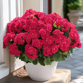 12 Bundles Artificial Flowers For Outdoors Decoration Silk Geranium, Uv Resistant Artificial Outdoor Fake Plants, Faux Flowers For Home Kitchen Table Indoor Outside Spring Decor, Deeppink