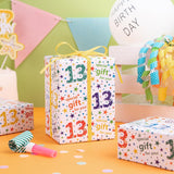 Birthday Wrapping Paper Sheet - 6 Sheets Colorful 13Th Birthday Design Folded Flat For Bday, Party, Baby Showers - 19.7 Inch X 27.5 Inch Per Sheet