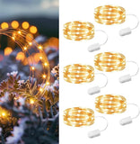 6 Pack Battery Operated Fairy Lights 7FT 20 LED Warm White Mini Firefly String Lights for Mason Jars Wedding Party Christmas Decor