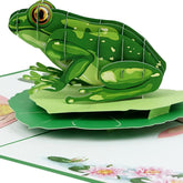 Green Leap Of Joy: Vibrant Frog 3D Pop-Up Card - 6"X8" - Unique Gift For Birthday, Get Well, Spring Greetings, Ideal For Animal Admirers And Nature Lovers, Charming Surprise Present