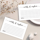 50 Words Of Wisdom Card, Blank Advice Cards, For Bridal Or Baby Shower Party Games, Mr And Mrs Bride Groom, Graduation (4" X 6")