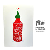 Funny Valentine'S Day Card For Him Or Her | Happy Valentine'S Day Hot Stuff | Hot Sauce Card For Husband Or Wife