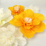 Large Crepe Paper Flower For Wall Party Floral Backdrop Nursery Room Wall Decoration (Yellow Party)