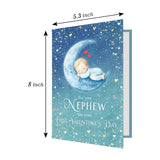 Cute First Valentine'S Day Card For Nephew, Starry Themed 1St Valentines Card From Aunt Uncle, For You Nephew On Your First Valentine'S Day