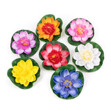 , 7 Pack Artificial Floating Foam Lotus Flower Water Lily Pads For Home Garden Pond Decoration
