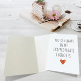 Funny Birthday Card For Boyfriend Girlfriend, Naughty Valentines Day Card For Him Her, You'Re Always In My Inappropriate Thoughts