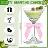 Dirty Martini Cocktail Candle Gifts For Women Men Funny Scented Candle With Bow, Unique Cocktail Candles Gift For A Tini Bit Older Martini Party Bachelorette Birthday Bridal Shower