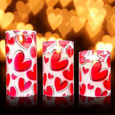 Valentine Led Flameless Candles Romantic Heart Battery Operated Pillar Candles For Romantic Night Valentine'S Day Gifts Proposal Anniversary Festival Gift Table Centerpiece Decor(Heart)