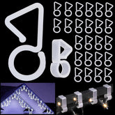 120 Pcs Gutter Hooks For Outdoor Christmas Lights, Gutter Clips For Fixing Christmas Lights Meteor Shower Icicle Lights On Wedding Halloween Outdoor Xmas Decoration Party Garden Tree Window