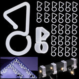 120 Pcs Gutter Hooks For Outdoor Christmas Lights, Gutter Clips For Fixing Christmas Lights Meteor Shower Icicle Lights On Wedding Halloween Outdoor Xmas Decoration Party Garden Tree Window