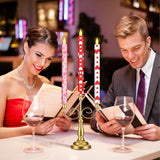 6 Pcs Valentine Day Flameless Taper Candles 10.6 Inch Heart Shaped Candles Battery Operated Led Candlesticks For Valentine Wedding Anniversary Dinner Table Home Party Decor