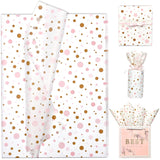 Tissue Paper Gift Wrap, Cute Pink And Brown Polka Dot Tissue Paper For Gift Bags, Pastel Packaging For Girl'S Birthday, Baby Shower, Wedding, Mother'S Day, Party Decor, Diy Crafts,30 Sheets 20X14Inch