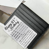 Grandson 21St Birthday Card, Happy 21 Birthday Grandson Gifts Ideas, Small Engraved Wallet Card