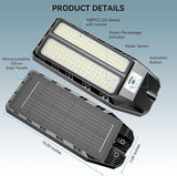 2 Pack 5000W Solar Street Lights 7000K Dusk to Dawn Motion Sensor Remote Outdoor Lights