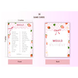 30Pcs Strawberry Baby Shower Games, Pink Gingham Berry Would She Rather Bridal Shower Game, Gender Reveal Game, Berry Sweet Baby Shower Decorations