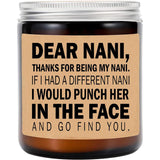 Nani Candle-Nani Gifts From Grandkids-I'D Punch Another In The Face-Fun Gag For Her-Mother'S Day Candle-Lavender Scented Candles,8Oz