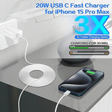 2 Pack 20W USB C Fast Charger with 6FT USB C Cable for iPhone 17 16 15 Pro Max Air Wall Charger