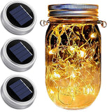 3 Pack Mason Jar Solar Light Lids LED Fairy String Lights for Garden Party Lantern Decor