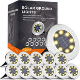 12 Pack 4.6 Inch Solar Garden Lights Waterproof Warm White Outdoor Pathway Lights