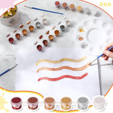 140 Pcs Mini Acrylic Paint Set For Kids Washable Acrylic Paint Strips Bulk With 20 Pcs Painting Brushes For Diy Art And Craft Party Student Classroom Painting Supplies Gifts (Metallic Color)