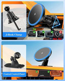 3 in 1 RGB LED Wireless Car Charger Magnetic Phone Holder Fast Charging Mount for iPhone 17 16 15 14 13 12