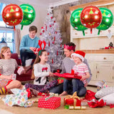 6Pcs Foil Red And Green Balloons For Christmas Party Decorations, Indoor Decorations And Holiday Christmas Party Favors