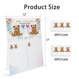 Bear Reveal Games Voting Board With Stand, 60 Bear Boy And Girl Stickers For Party Guests?He Or She, Cast Your Vote Guess Game, Gender Reveal Party Centerpiece Decorations