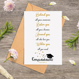 Graduation Card For Him Her, Inspirational Graduation Gift For High School & College Grad, Behind You Before You Around You Within You Message – 5"X7" Folded Card With Envelope & Sticker