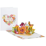 3D I Love You Floral Butterfly Pop Up Card – Thinking Of You Alternative To Flowers Gift – Romantic Anniversary Valentine’S Day Keepsake For Wife Girlfriend – 6 X 8 Inch