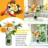 Handmade Crochet Graduation Sunflower Bouquet,Pink Knitted Flower Bouquet Perfect Graduation Gift For Her/Him, Ideal Photo Prop & Grad Party Decor (Orange)