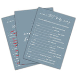 Blue Baby Shower Game, Name That Baby Song Baby Shower Game Cards, Gender Reveal Party Game, Baby Shower Party Activities & Decorations -1 Answer Card & 25 Game Cards(A06)