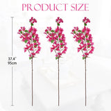3Pcs Bougainvillea Artificial Flowers 37.4In Long Stem Silk Bougainvillea Floral Branches Fake Plants And Flowers Bouquet For Home Garden Party Wedding Centerpiece Vase Decor(Fuchsia)