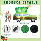 8 Ft Length Christmas Inflatable Station Wagon Christmas Car Inflatables Outdoor Xmas Vacation Car Tree Blow Up With Led