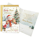 Cute Christmas Card For Nana, Grandma Christmas Card From Grandson Granddaughter, Merry Xmas Cards For Grandma